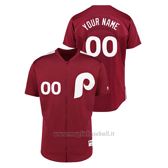 Maglia Baseball Hombre Philadelphia Phillies Personalizzate 1979 Saturday Night Special Autentico Rosso